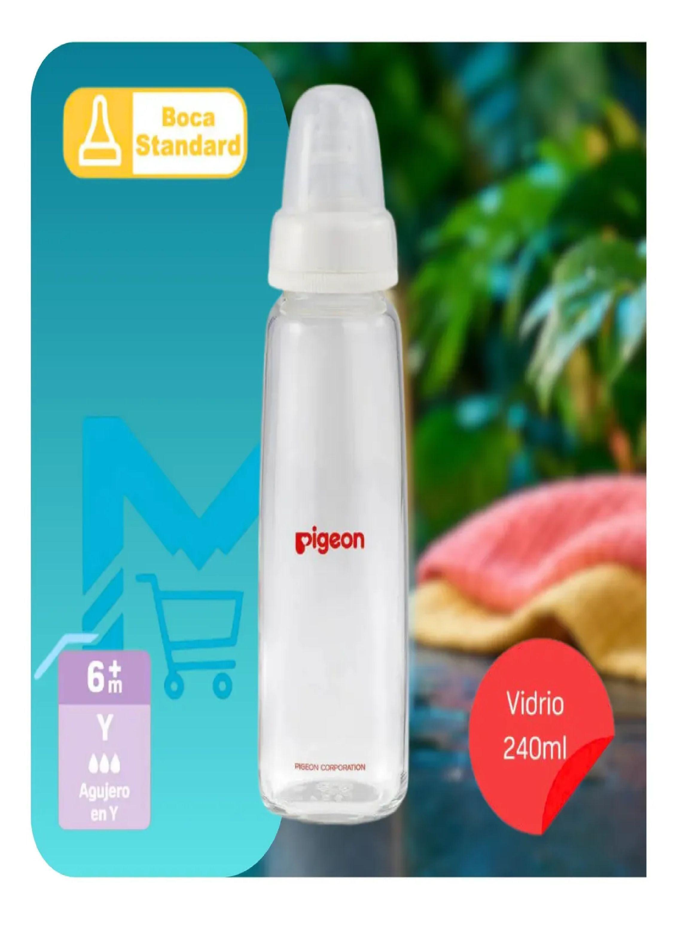 Biber n Vidrio Pigeon Boca Standard 240ml Flexible Mamadera-6