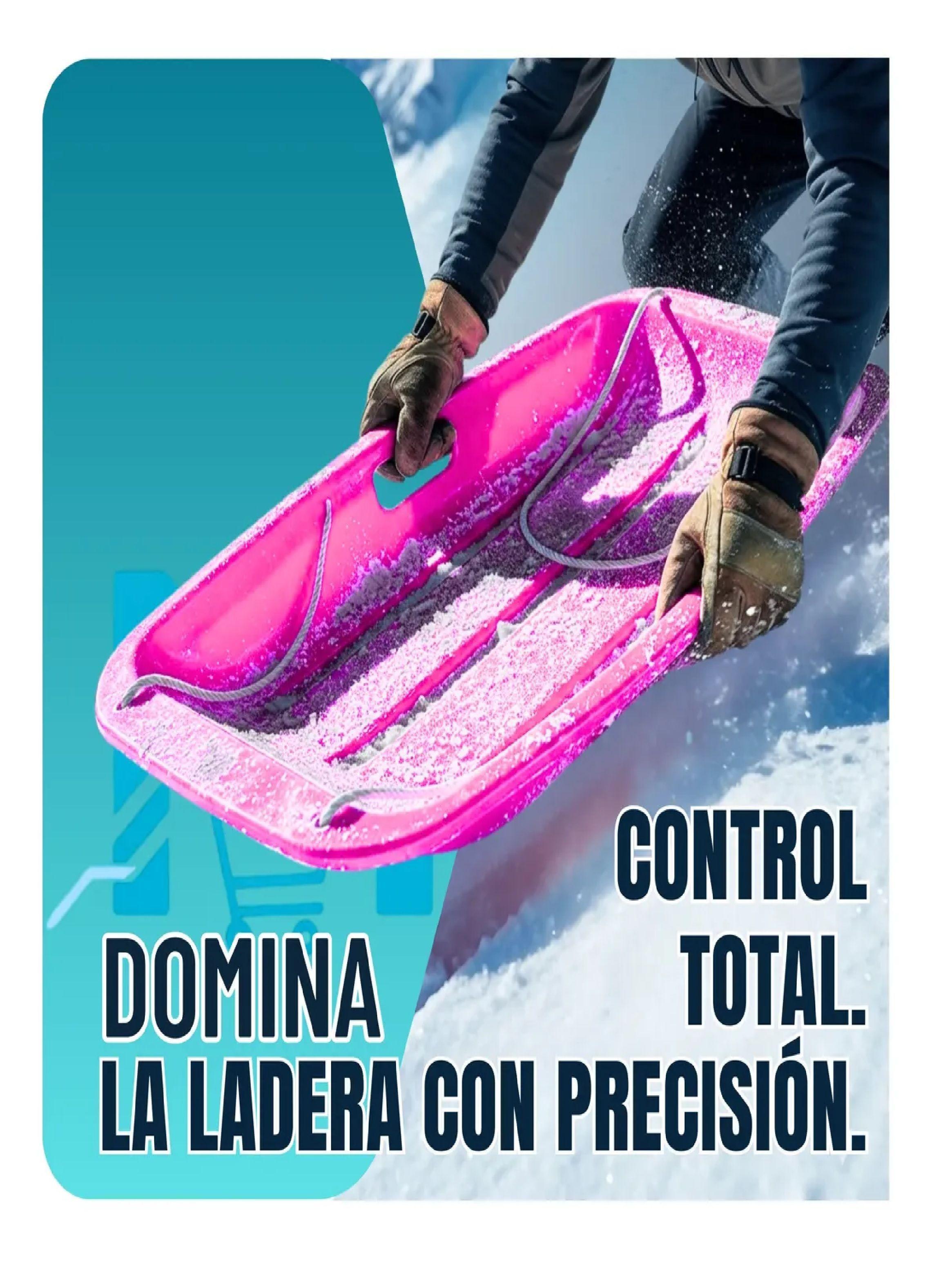 Trineo De Nieve Plastico Con Cuerda 88cm Colores Rosa-2