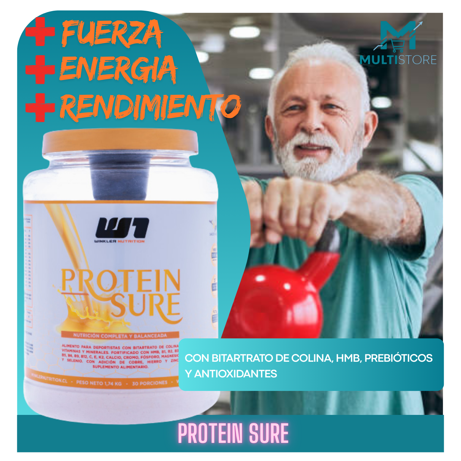 Protein Sure Winkler 1.74 Kgs Adulto Mayor Hmb Y Vitaminas Vainilla-2