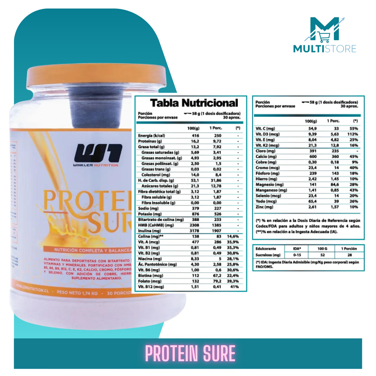 Protein Sure Winkler 1.74 Kgs Adulto Mayor Hmb Y Vitaminas Vainilla-4