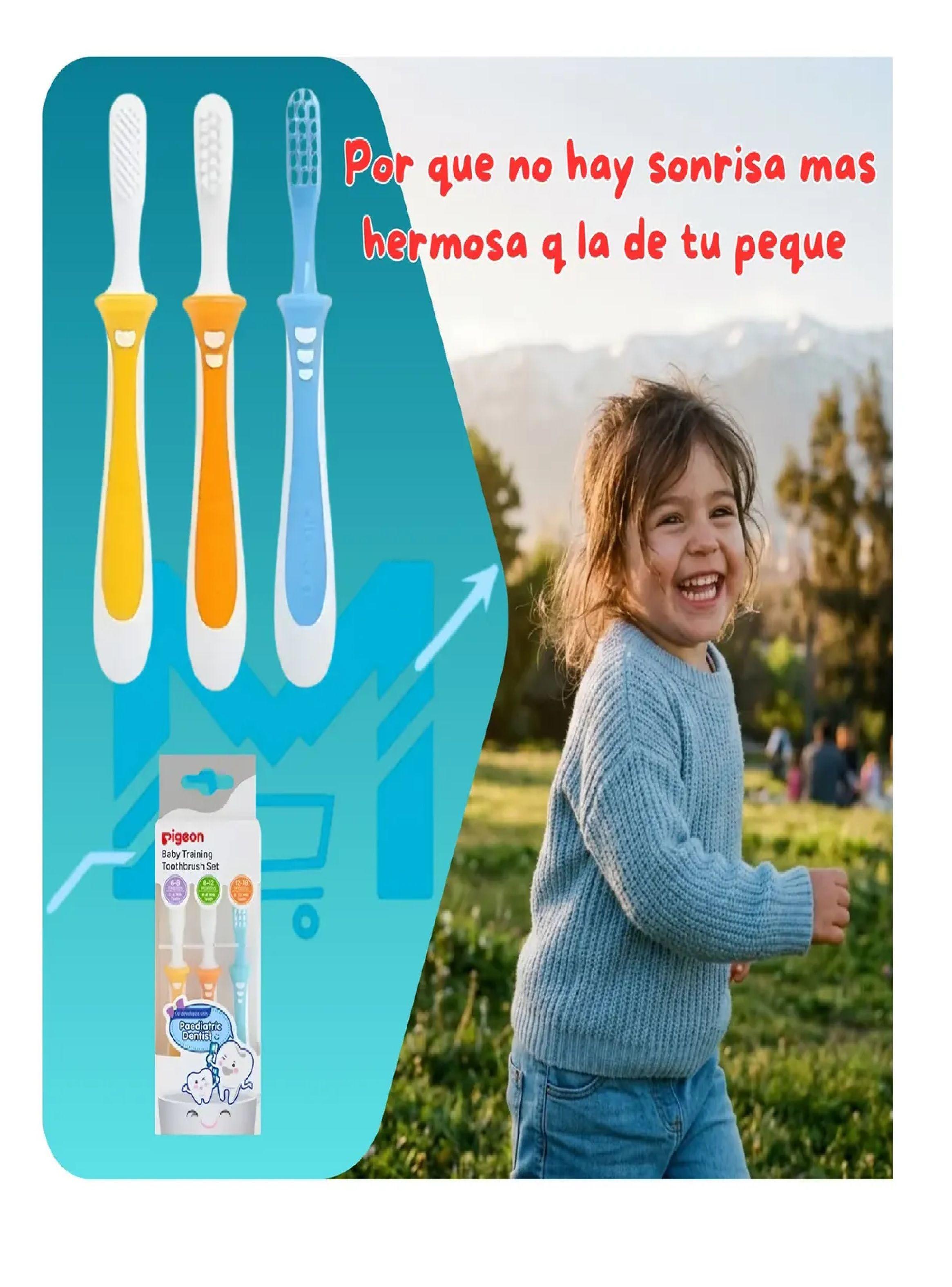 Set De Cepillos Dentales Aprendizaje Pigeon 3 Etapas Bebe Multicolor-5