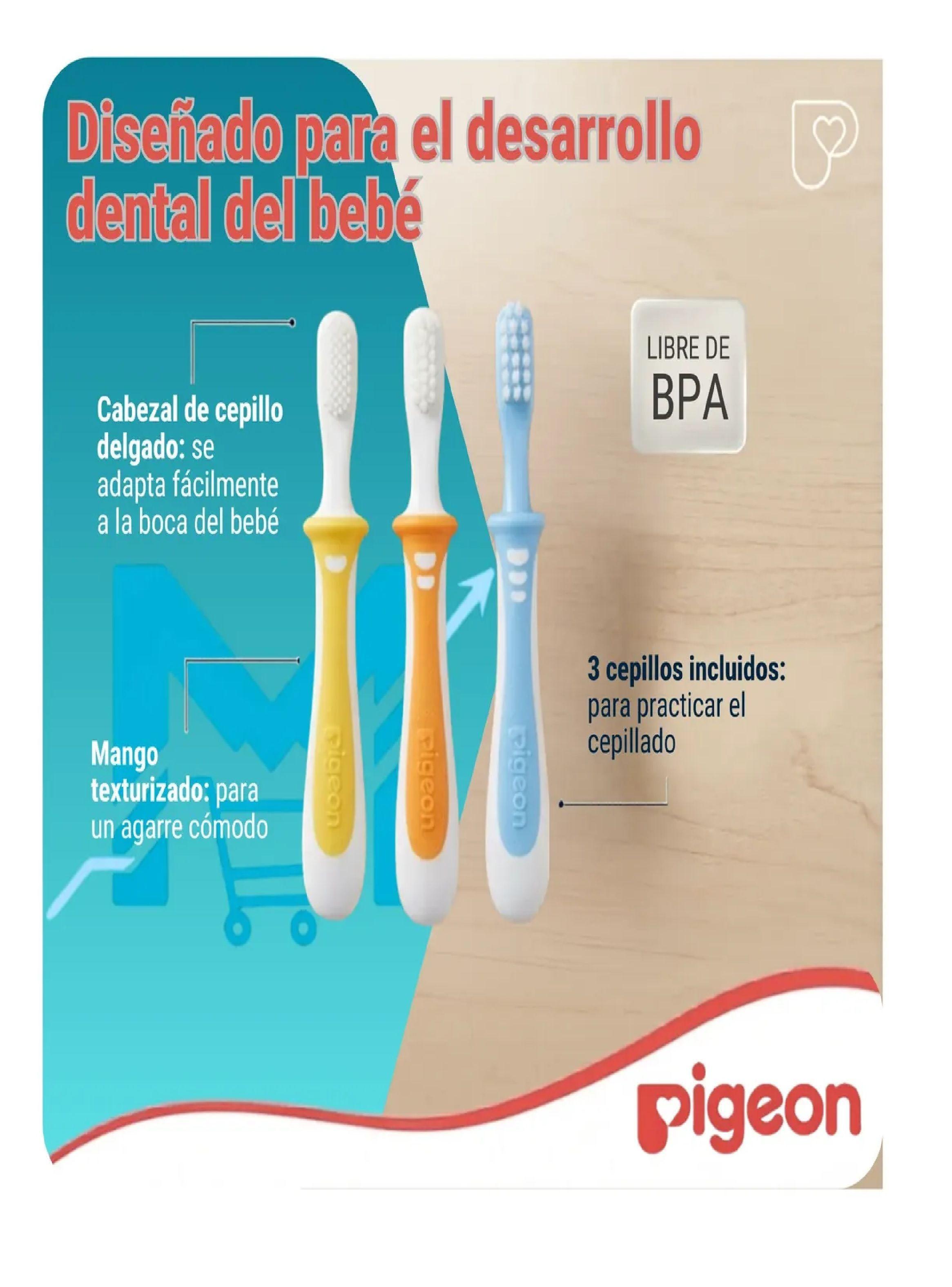 Set De Cepillos Dentales Aprendizaje Pigeon 3 Etapas Bebe Multicolor-6