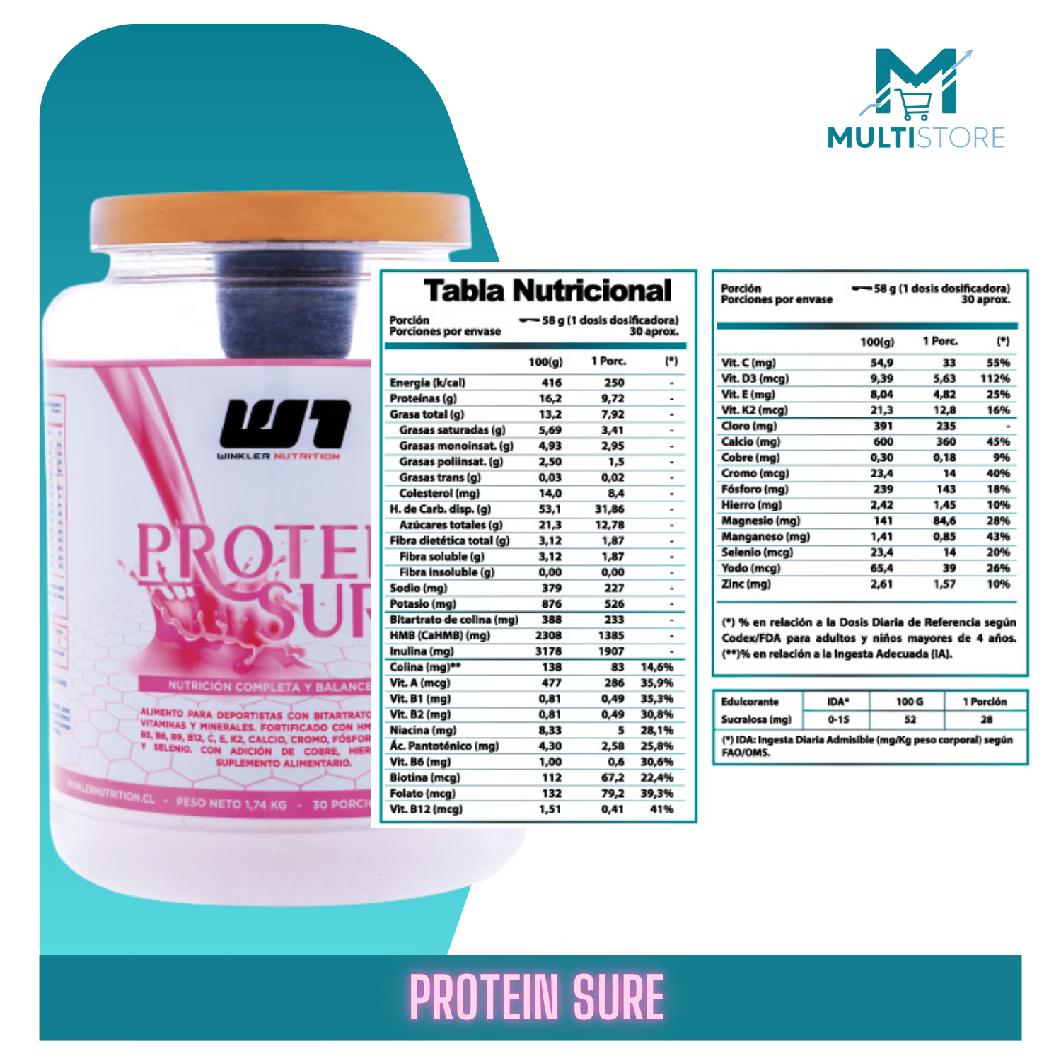 Protein Sure Winkler 1.74kgs Adulto Mayor Con Hmb Y Vitamina Frutilla-4