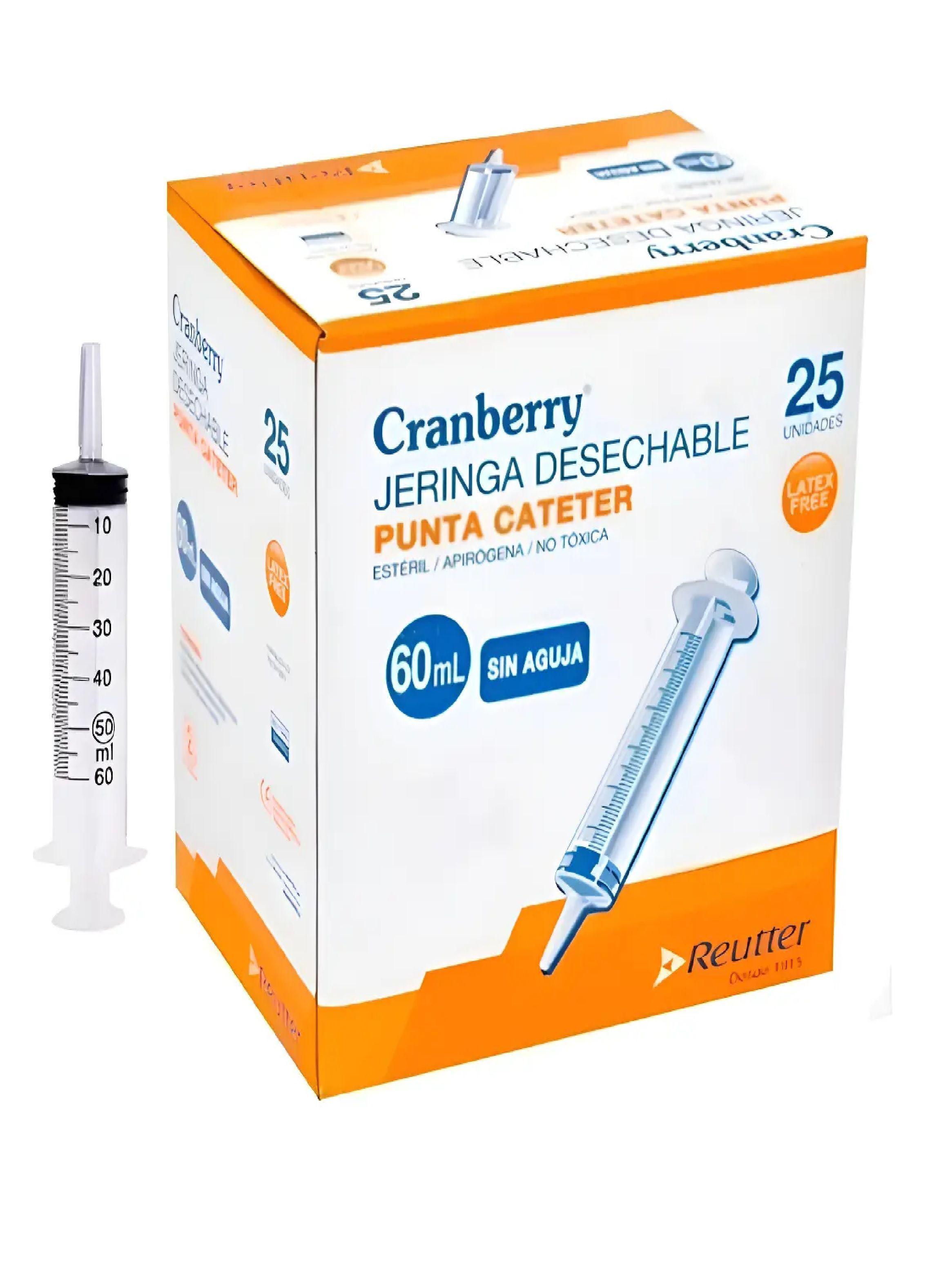 Jeringa Desechable 60cc Con Punta Cat ter 25 Un Cranberry-0