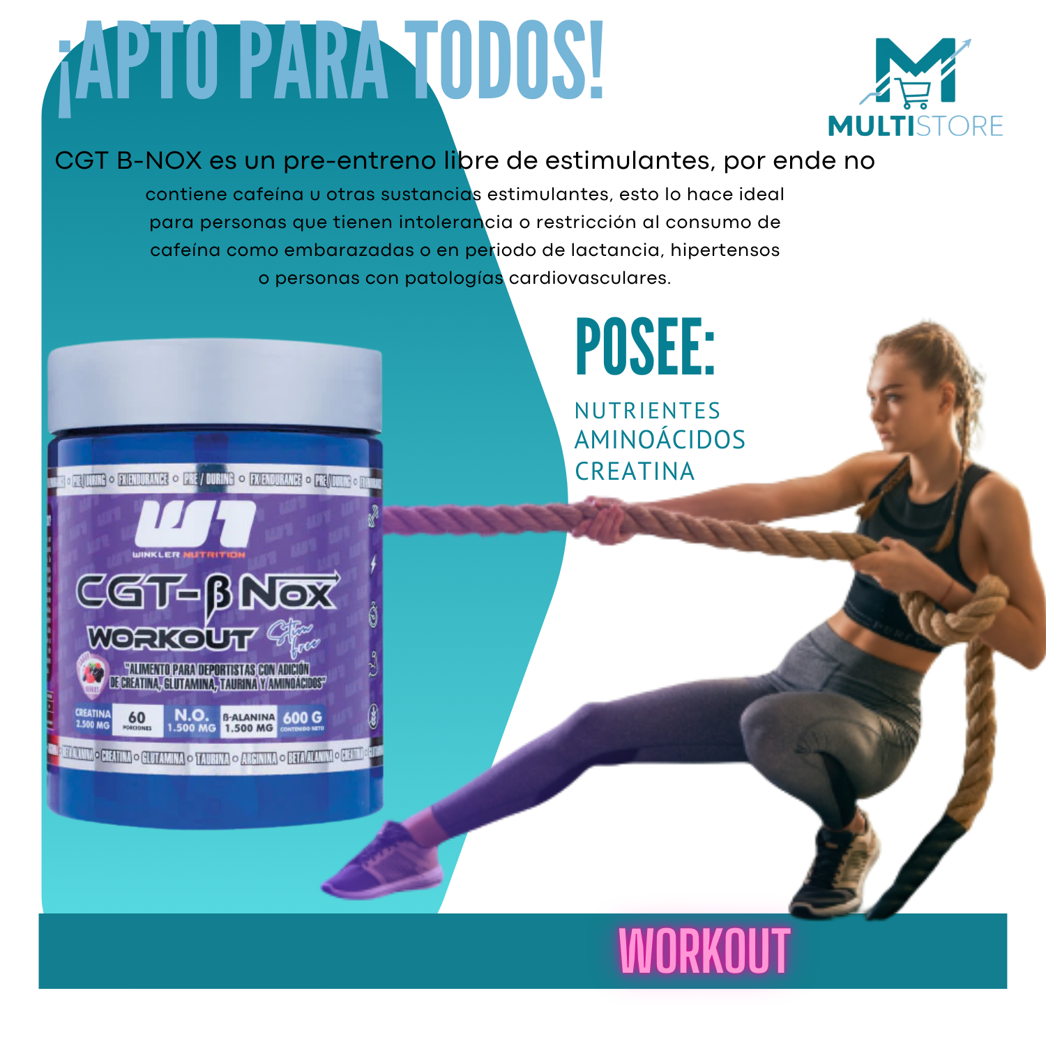 Pre Entreno Cgt Bnox 60 Servicios Creatina Beta Alanina Taur Berries-3