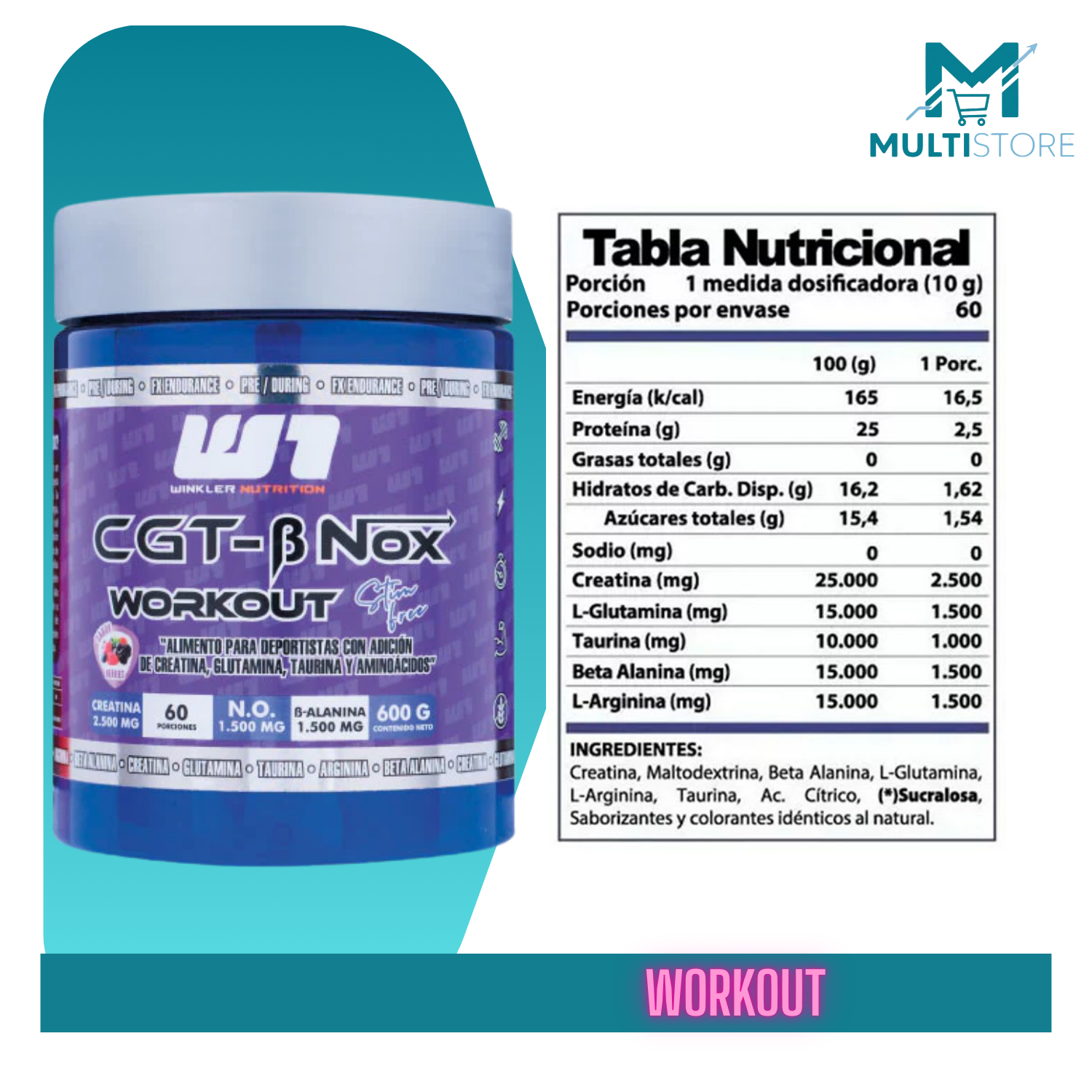 Pre Entreno Cgt Bnox 60 Servicios Creatina Beta Alanina Taur Berries-4