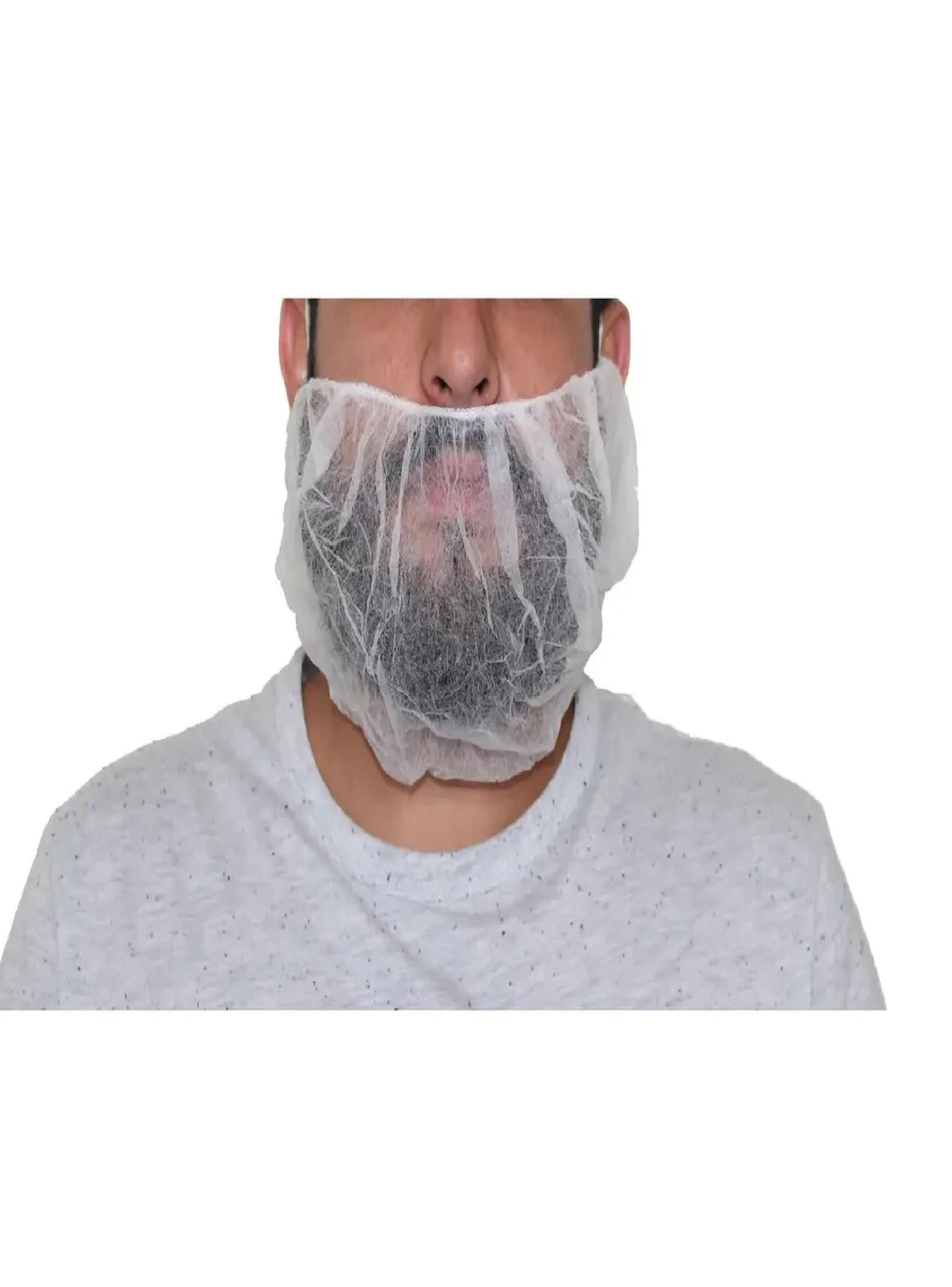 Cubre Barba Desechable Con Elastico 100uni Tresor Blanco-3