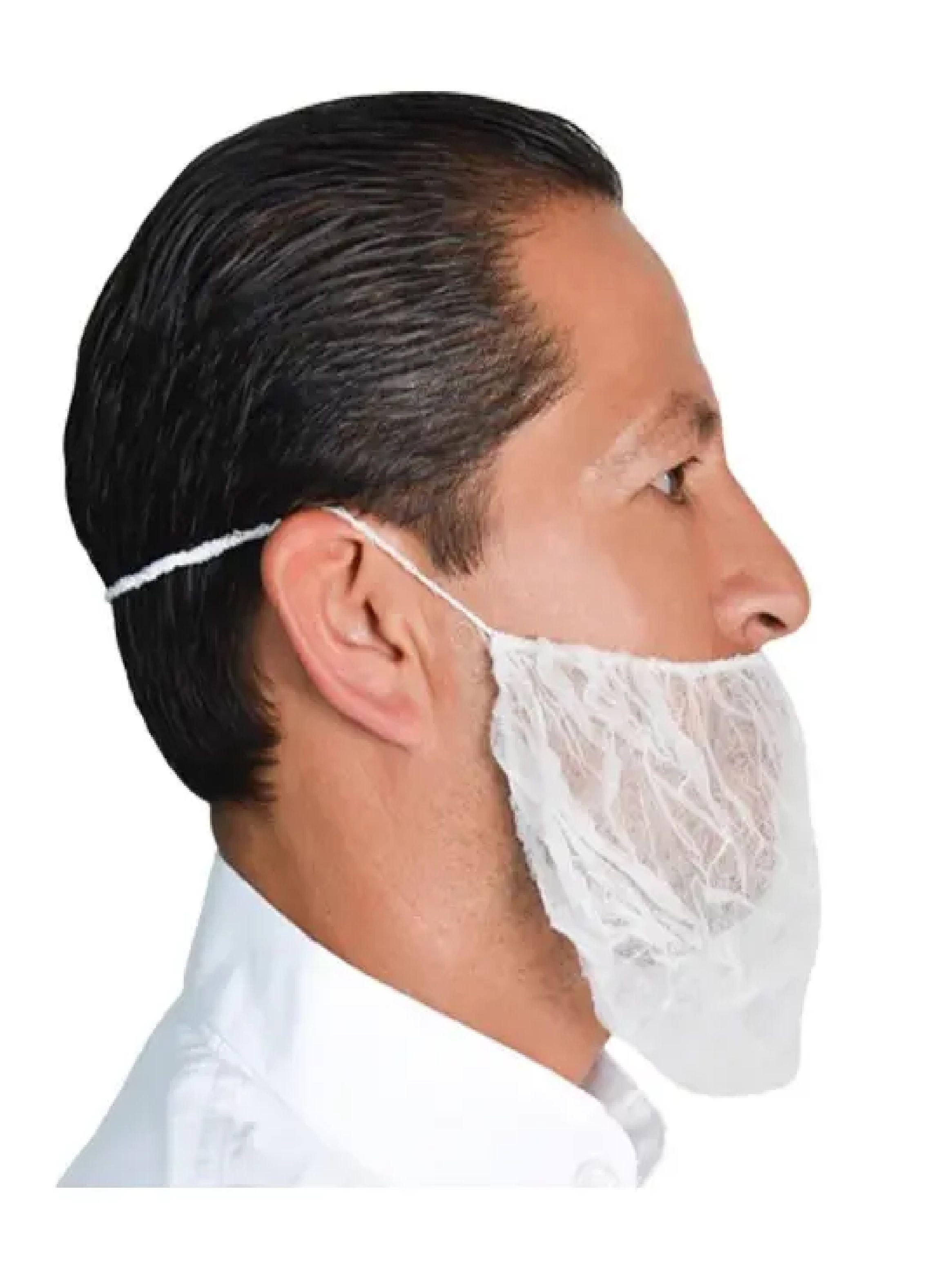 Cubre Barba Desechable Con Elastico 100uni Tresor Blanco-4