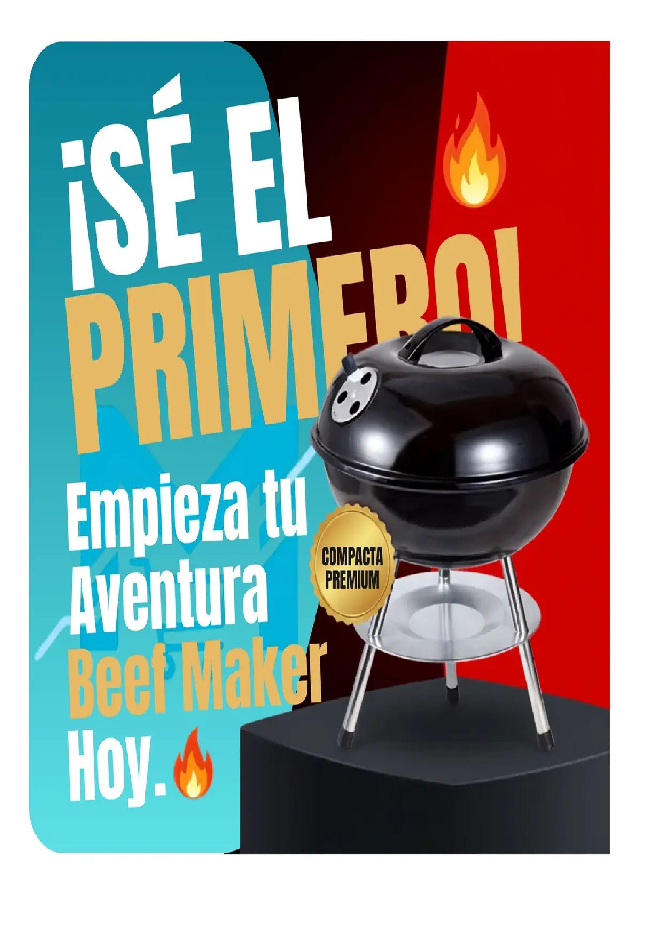 Parrilla A Carbon Portatil Redonda 35cm Hierro Beef Maker-1