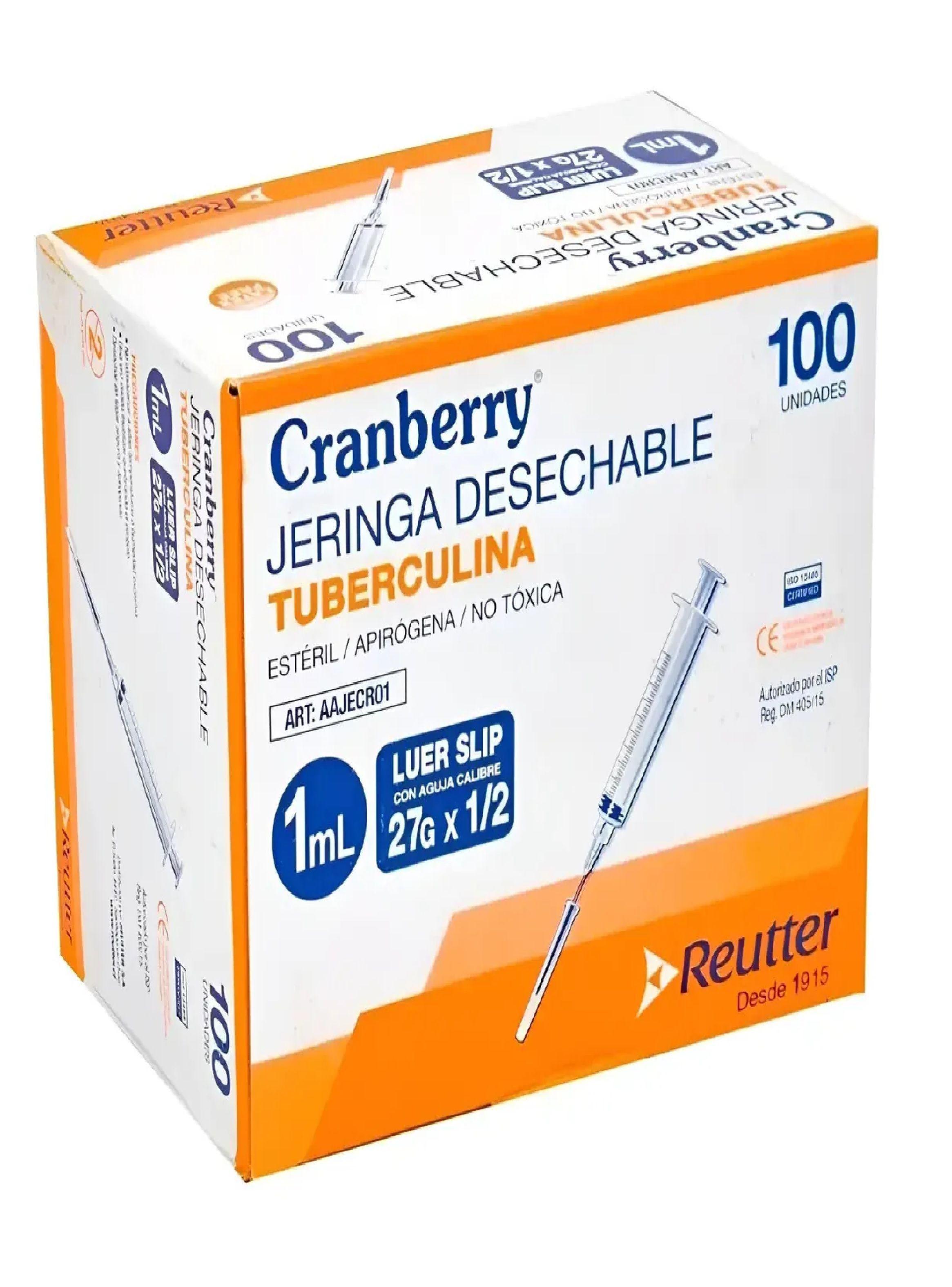 Jeringa Tuberculina 1cc Cj 100 Unidades Cranberry-0