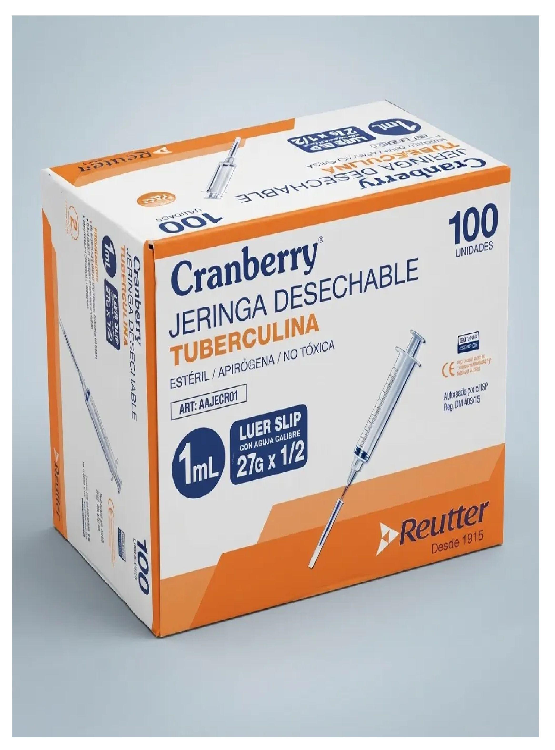 Jeringa Tuberculina 1cc Cj 100 Unidades Cranberry-4