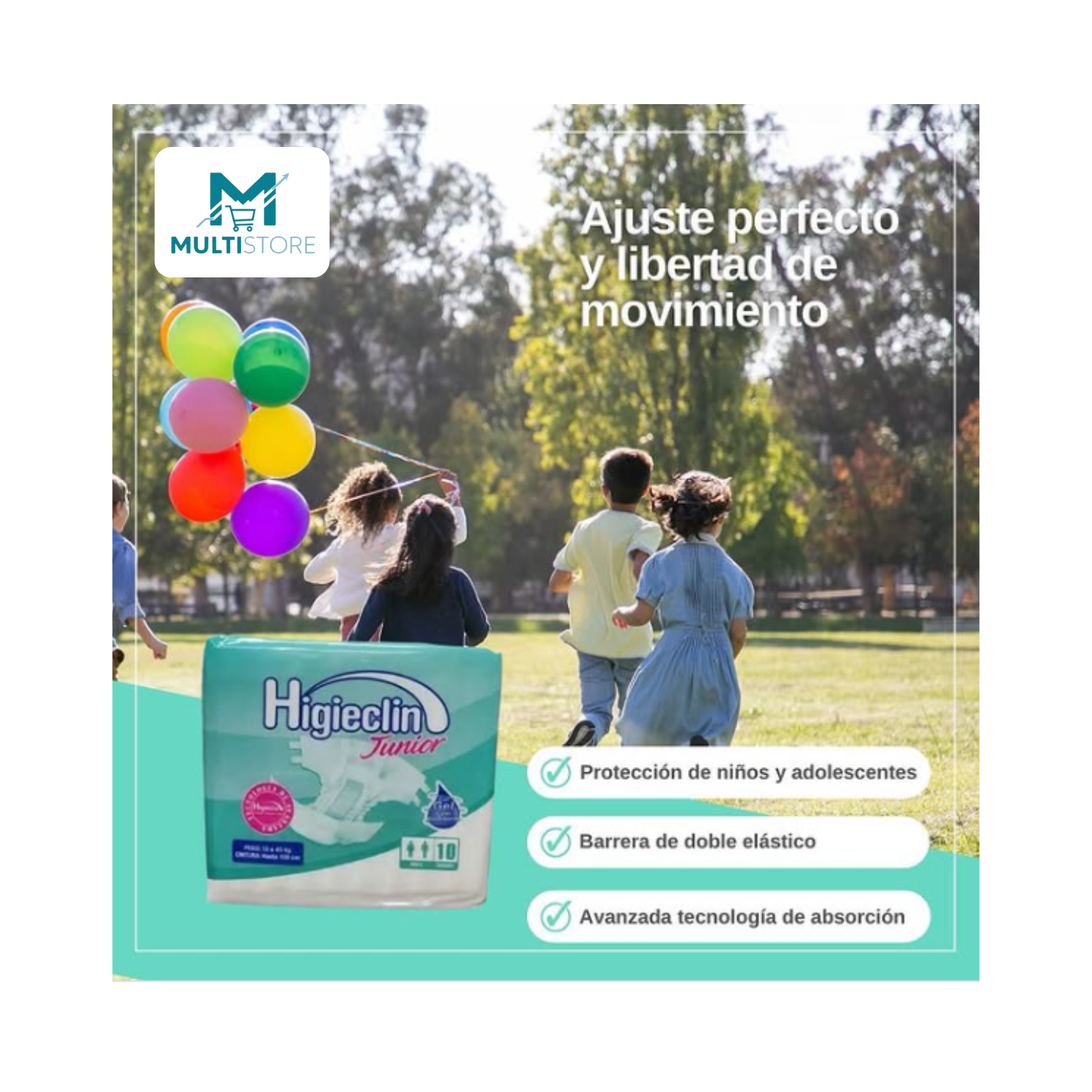 Pañal Higieclin Junior X10 Unid - Adolescentes/niños 15-45k Talla Unica-2