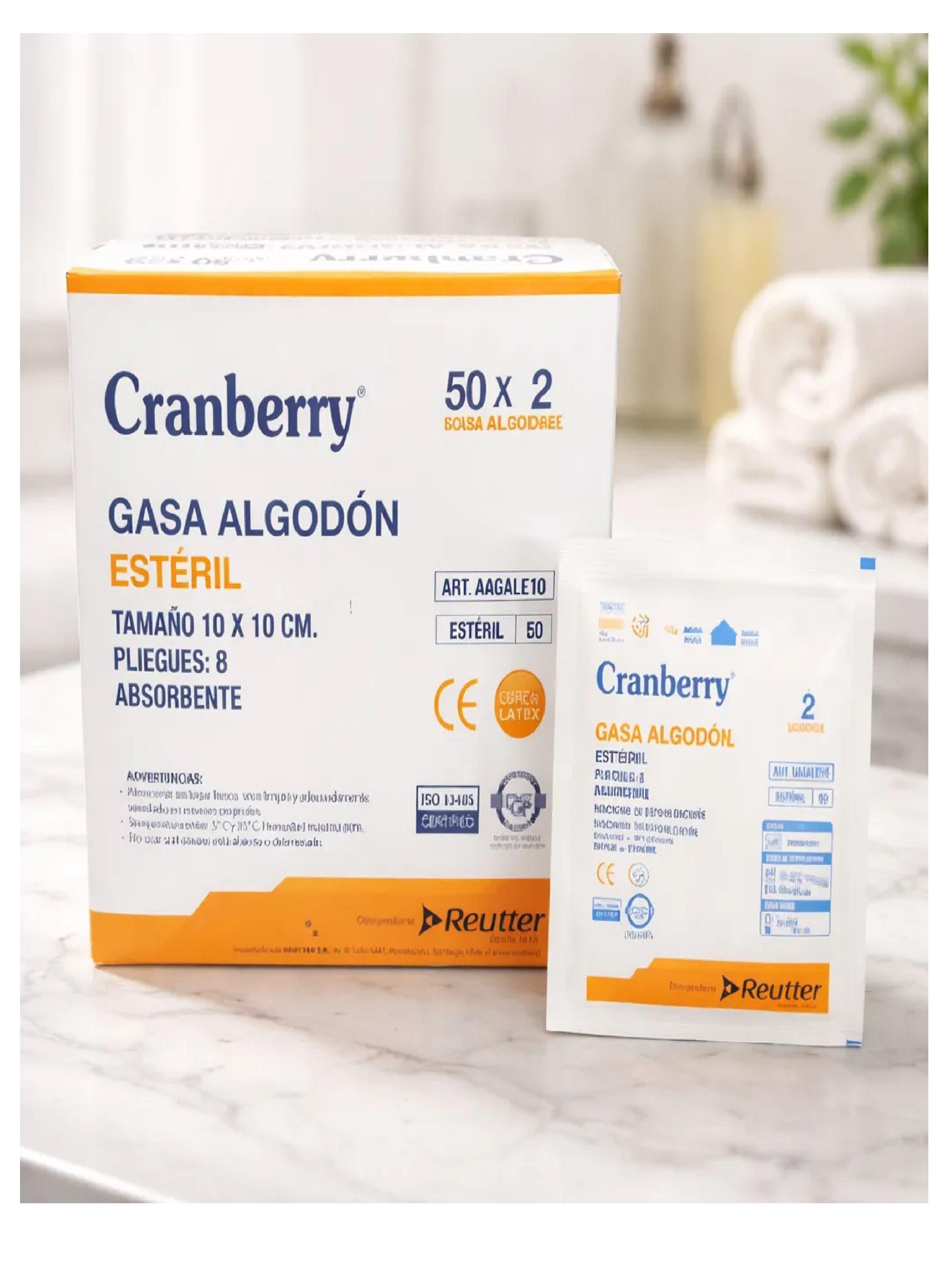 Gasa Algodon Esteril 10x10 Caja 50 Sobres X 2uni 8 Pliegues-2