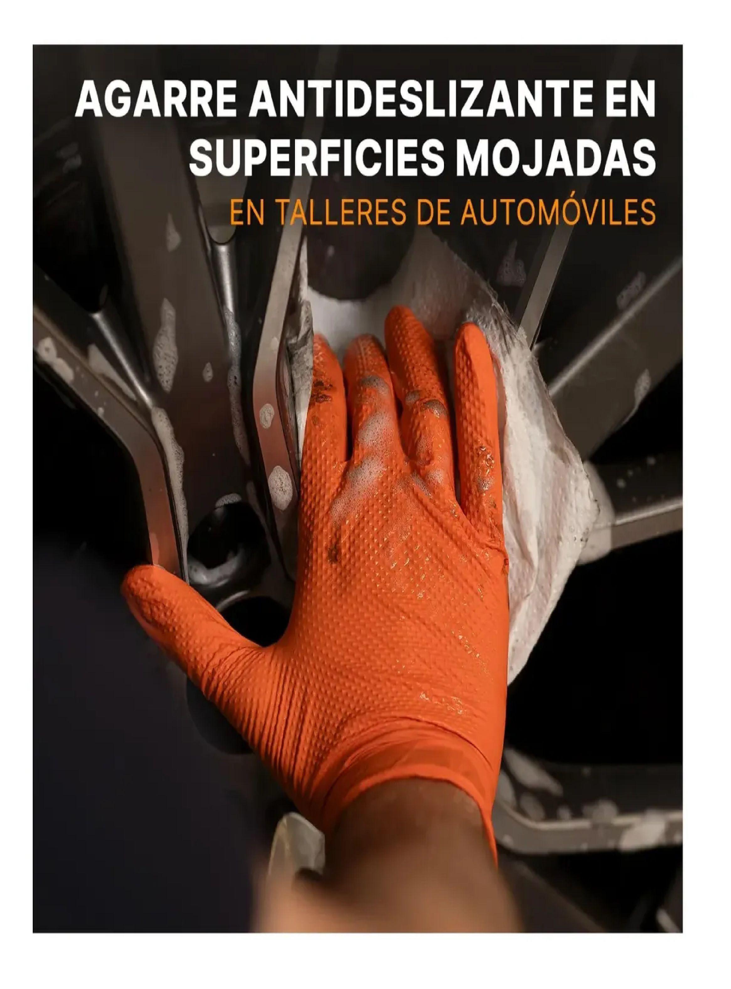 Guantes Nitrilo Naranjo Diamantado 8 5 Grs Pro M X250unds-6