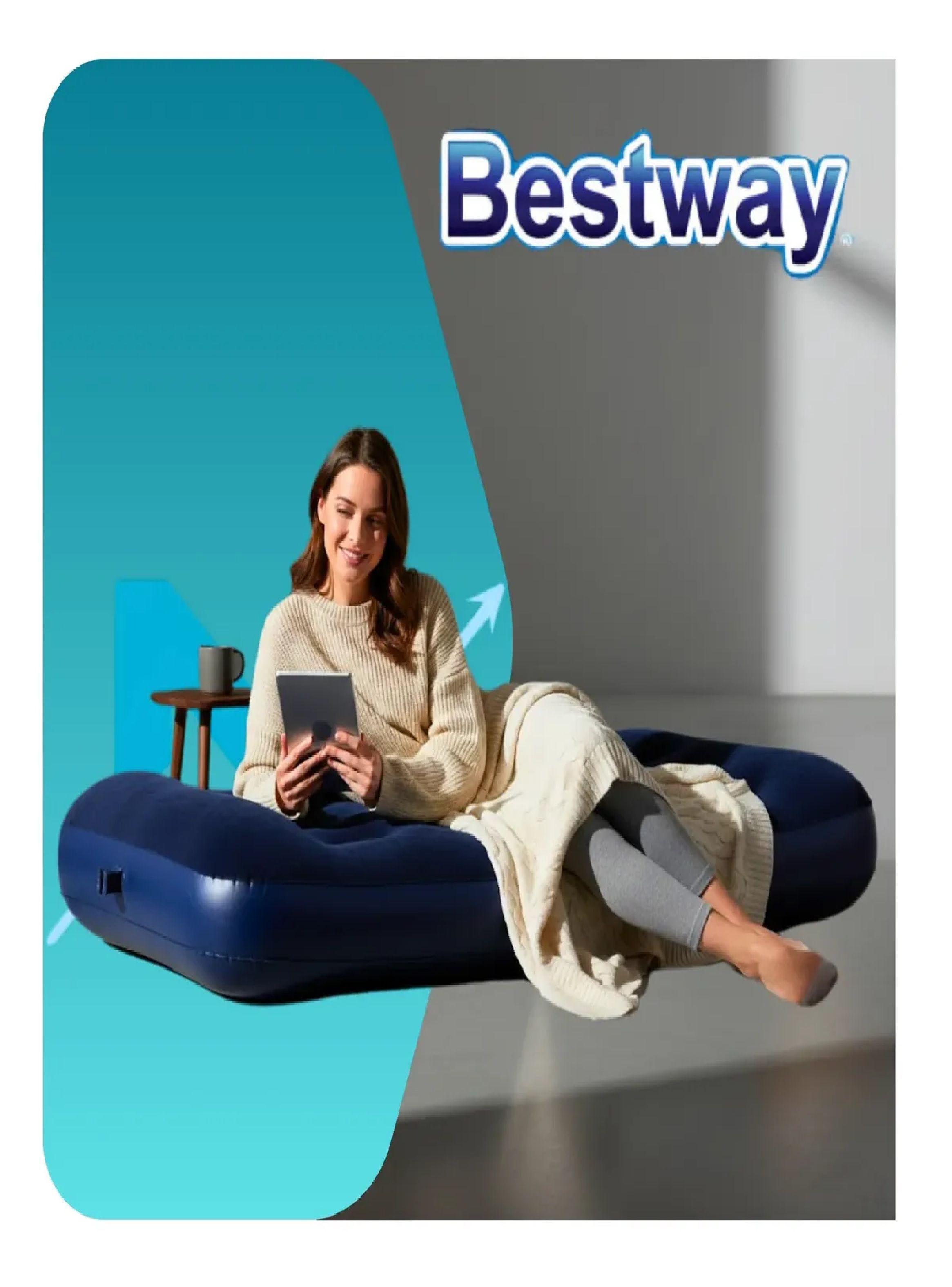 Colchon Inflable 1 Plaza Bestway 185x76x28cm Inflador Pie-3