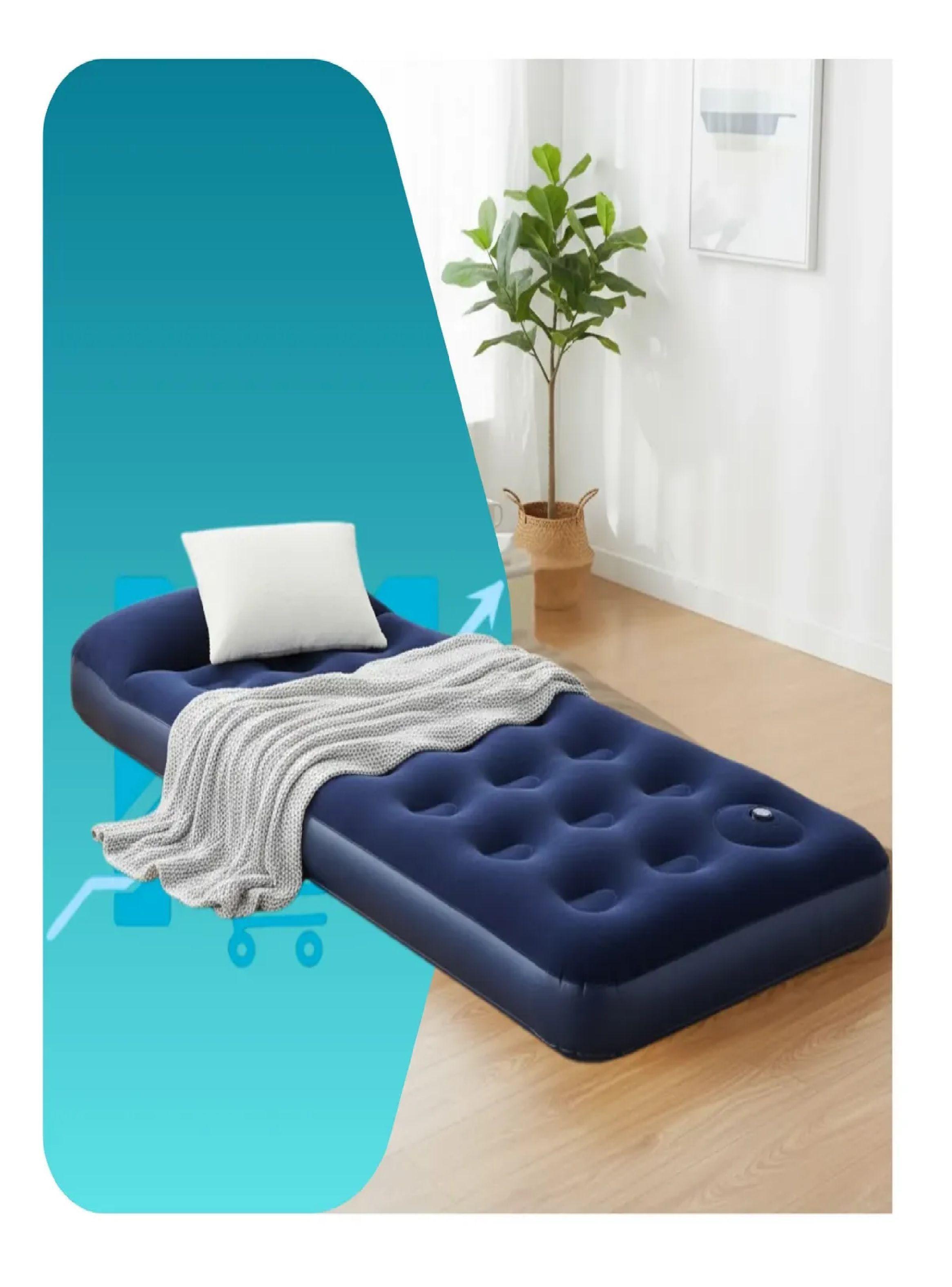 Colchon Inflable 1 Plaza Bestway 185x76x28cm Inflador Pie-4