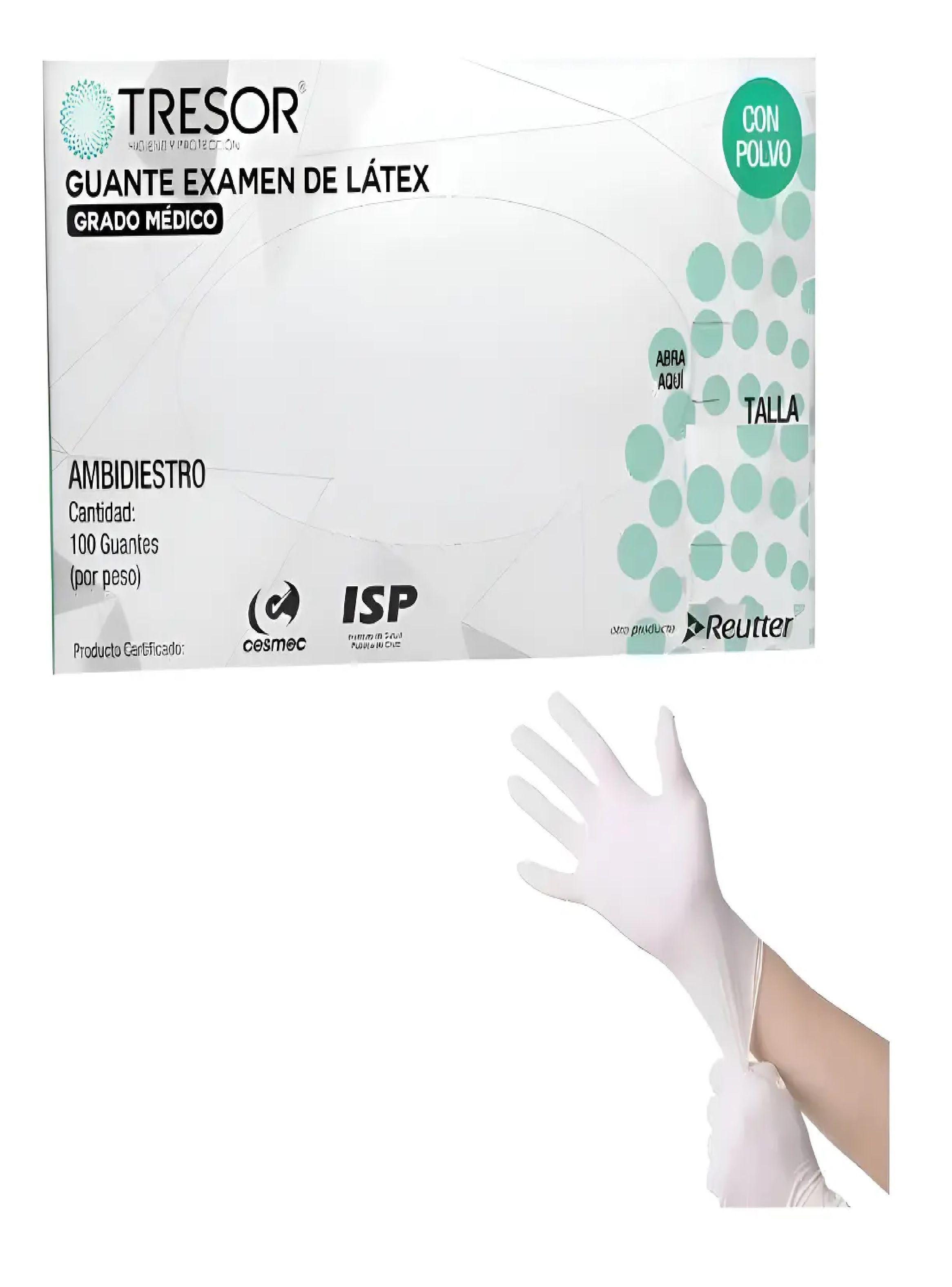 Guante Latex Blanco Tresor Talla L Caja De 100 Unidades-0