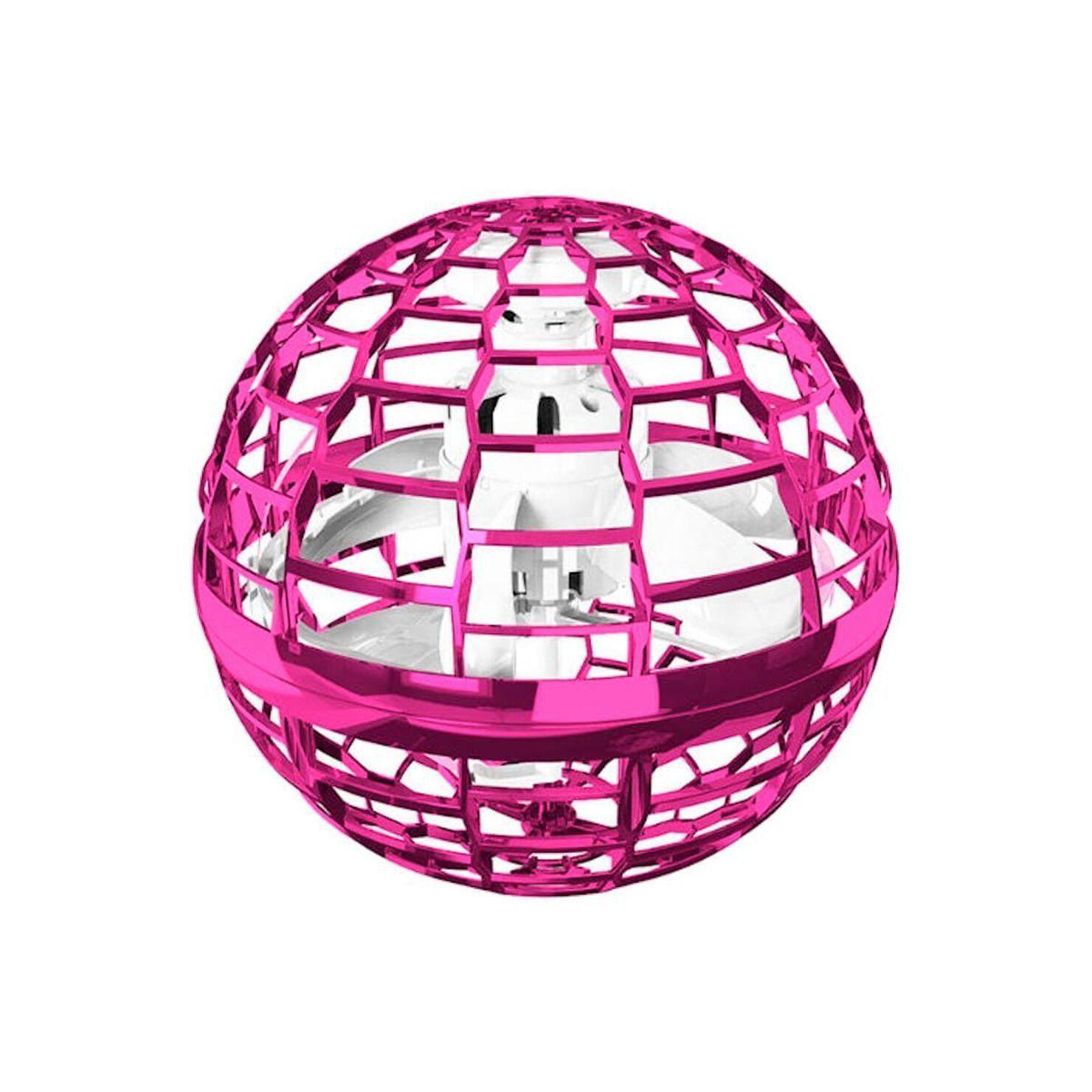 Dron Pelota Voladora Rosa Luces Rgb Recargable Flying Control Remoto On/off-0