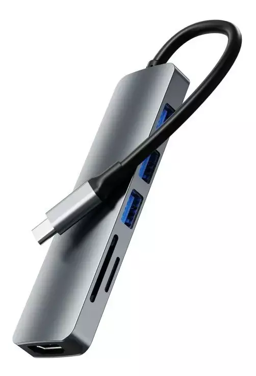 Hub Adaptador Usb C 6 En 1 Para Macbook iPad Tablet Notebook-0