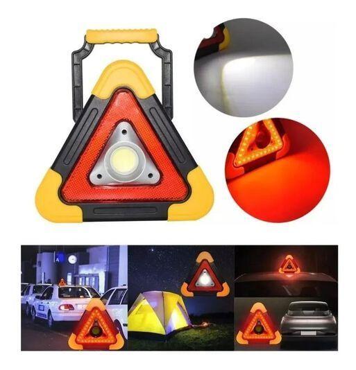 Triángulo de Emergencia LED Recargable USB y Solar-1