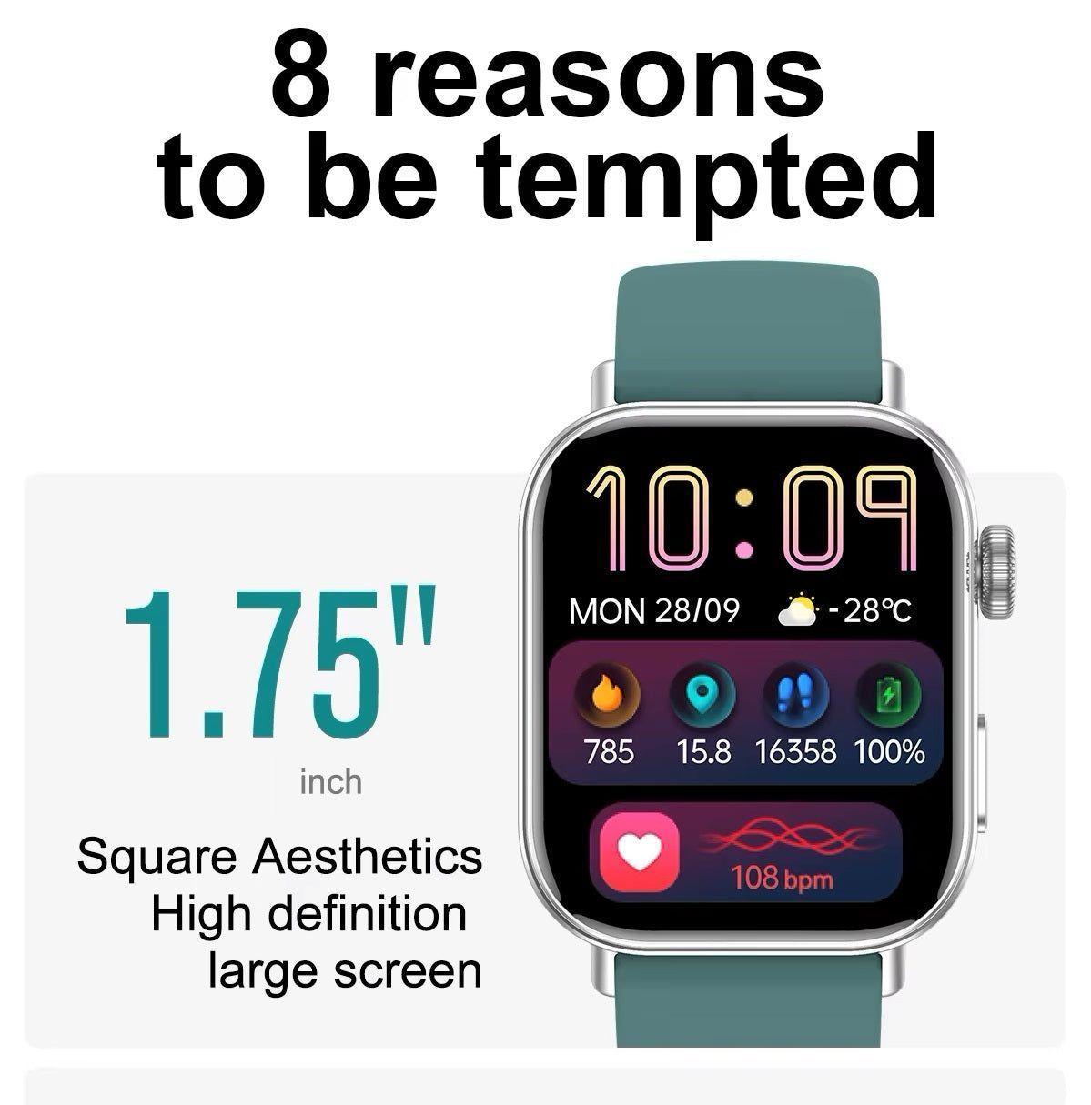 Smartwatch Deportivo y Elegante GW11 Mini 1.75" Llamadas Bluetooth 3 Correas-2