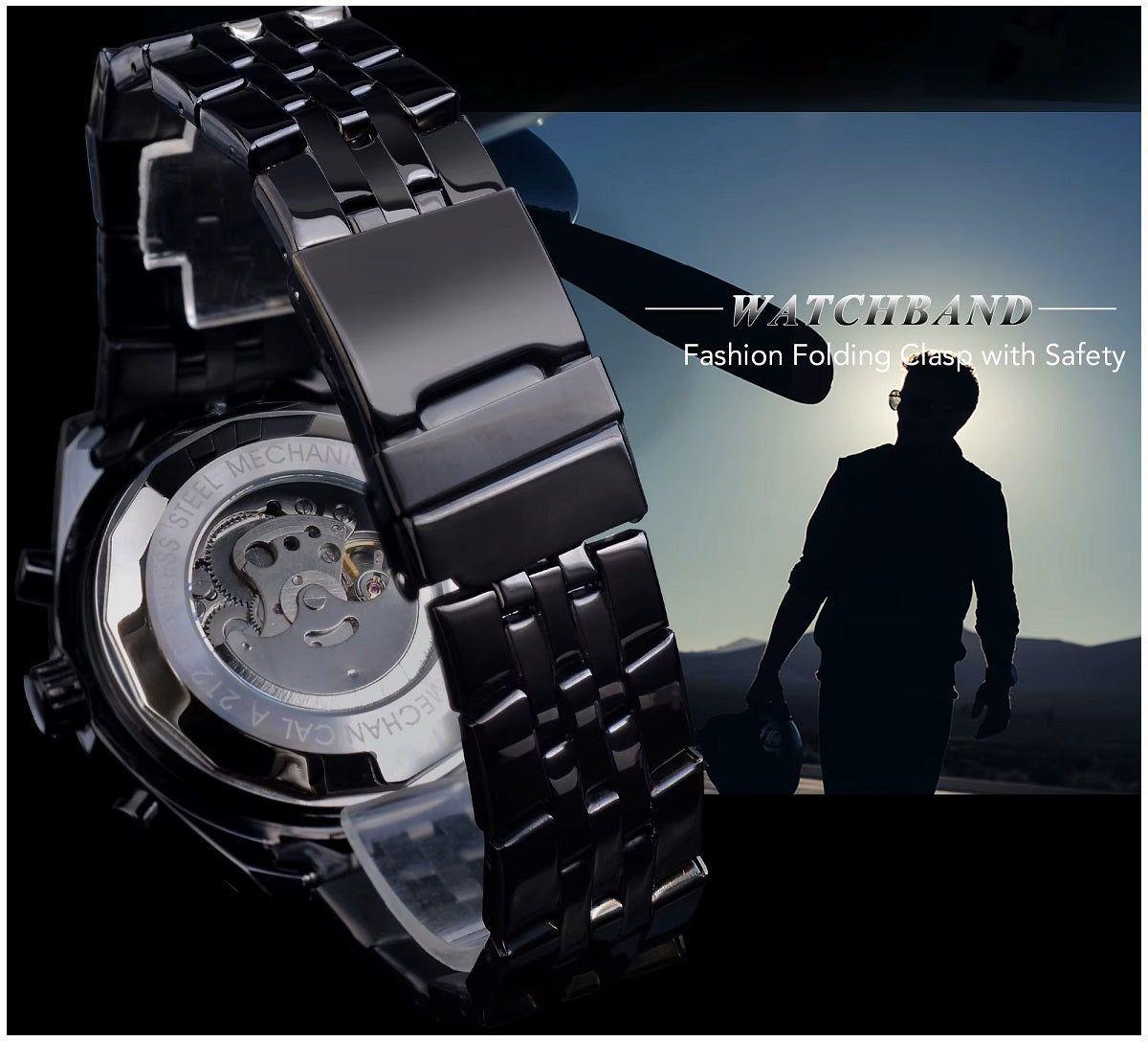 Reloj Automático Jaragar Deportivo Mecánico Resistencia al Agua 3 BAR-6
