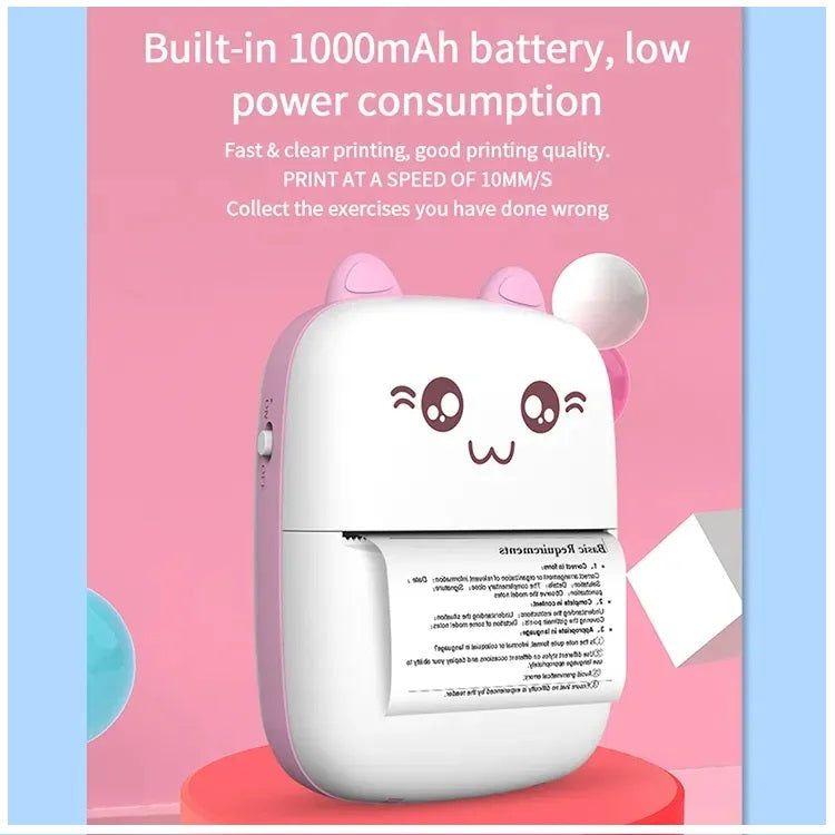 Monkeywatch Mini Impresora Térmica Portátil de etiquetas Inalámbrica con Adhesivo Rosado-3