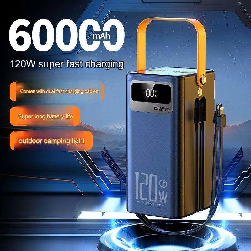 Power Bank Portátil Alta Capacidad 60000mAh Impermeable Carga Rápida-1