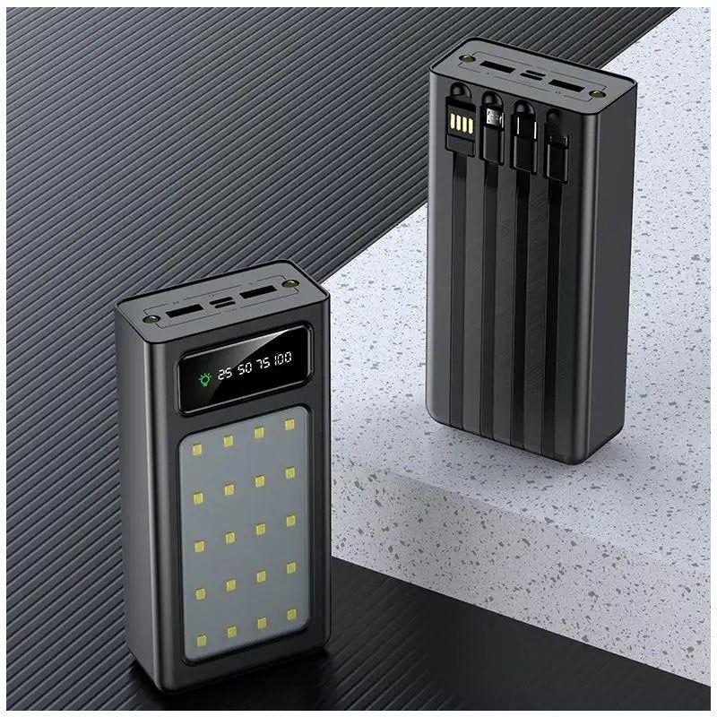 Power Bank portátil 30000mAh Carga Rápida y Luz de Emergencia-3