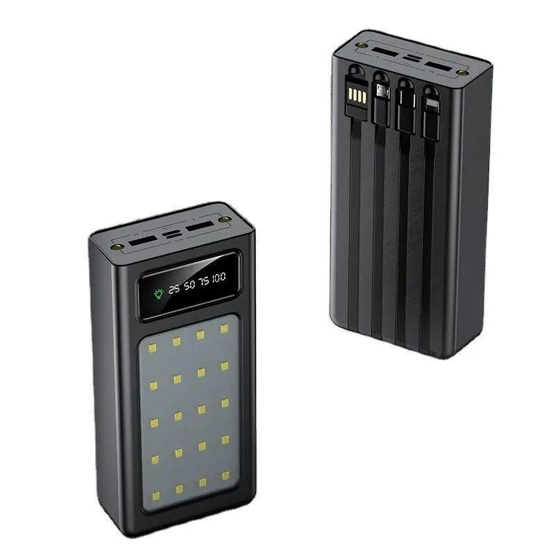 Power Bank portátil 30000mAh Carga Rápida y Luz de Emergencia-4