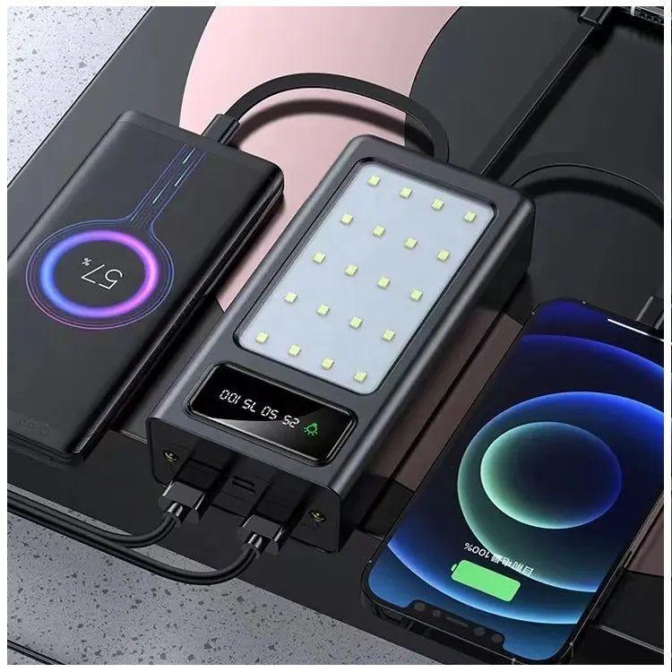 Power Bank portátil 30000mAh Carga Rápida y Luz de Emergencia-5