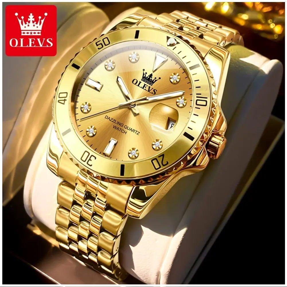 Reloj de Pulsera Dorado para Hombre Diseño Deportivo de Lujo-3