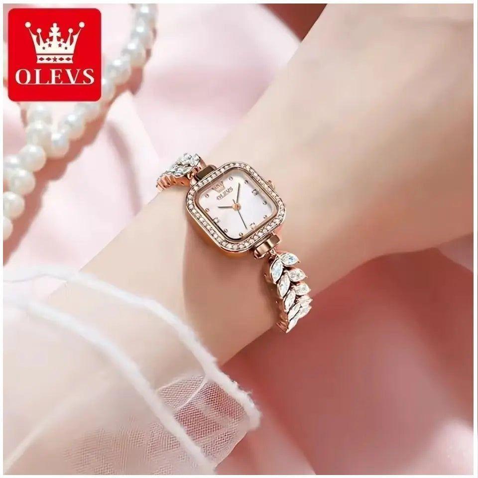 Reloj femenino Elegante con Diseño de Sirena, Cristales de Zirconia-3