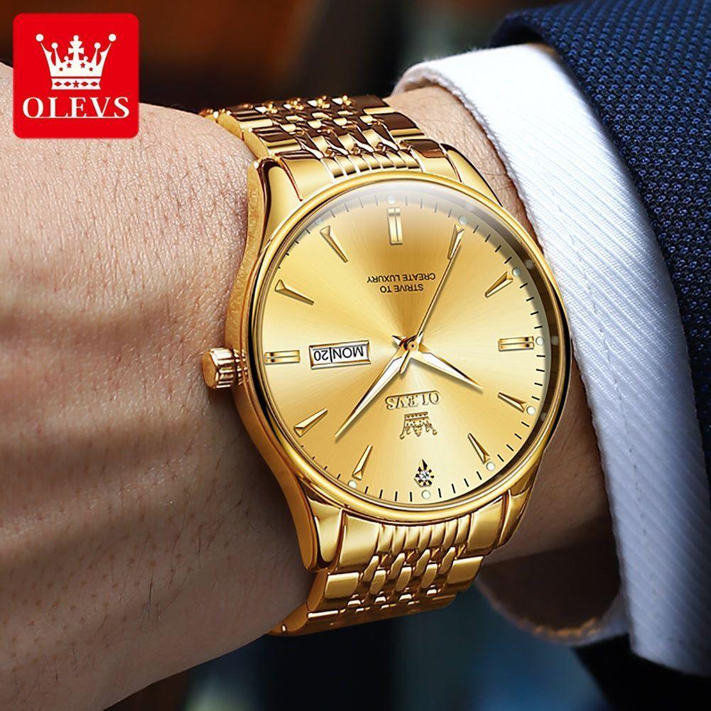 Reloj elegante Clásico Hombre con Calendario y Movimiento de Cuarzo Resist. Agua-1