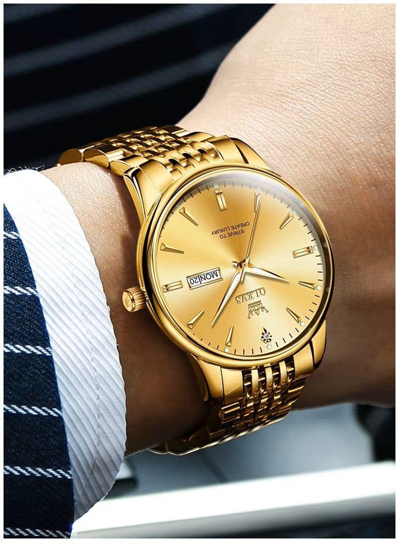 Reloj elegante Clásico Hombre con Calendario y Movimiento de Cuarzo Resist. Agua-3