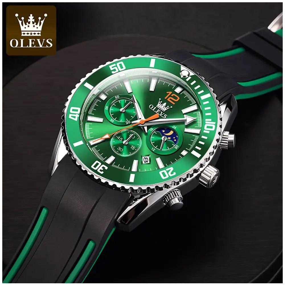 Reloj Cronógrafo Deportivo para Hombre Calendario Resistencia al Agua-5