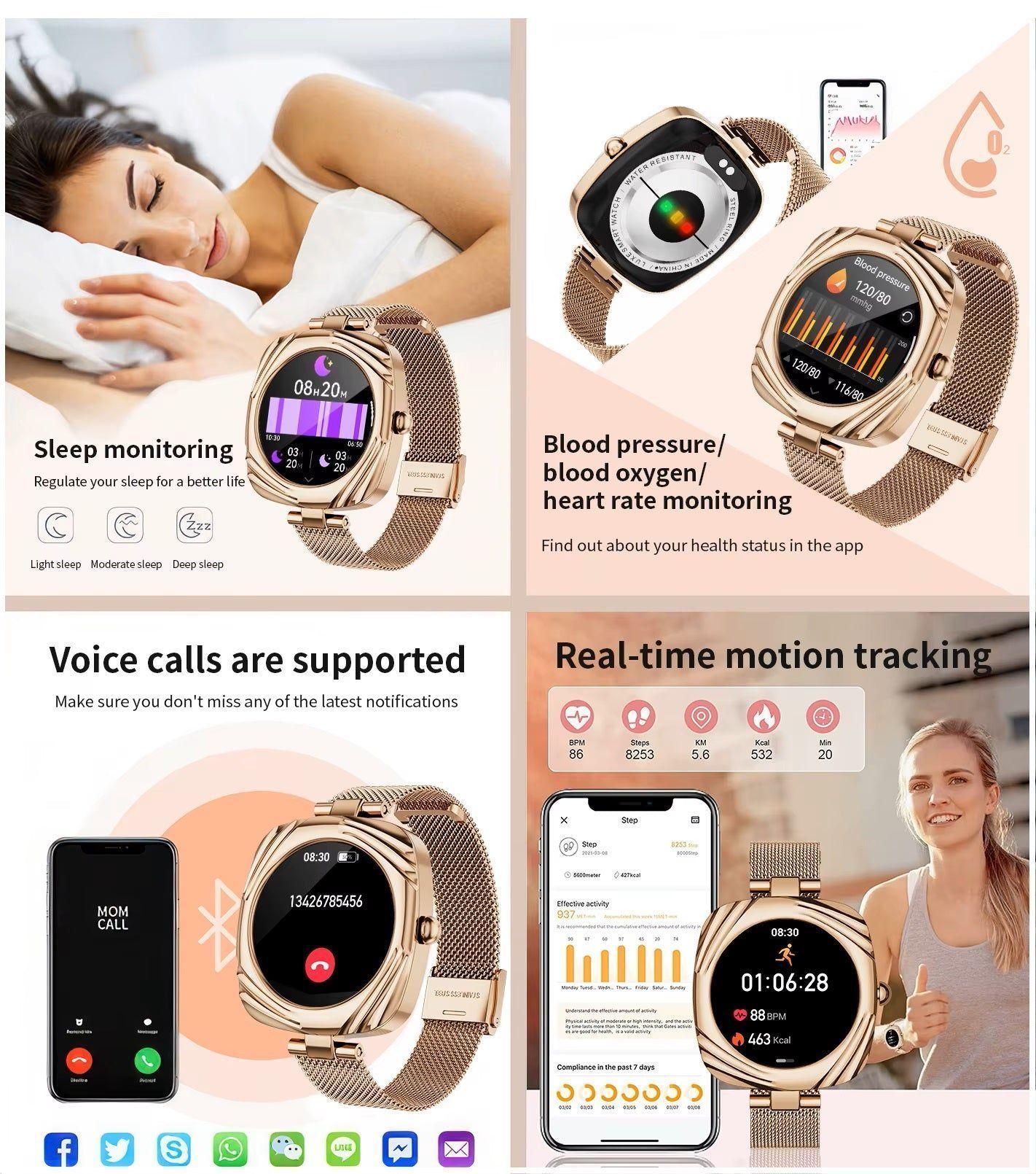 Smartwatch Reloj Inteligente Elegante Amoled 220mAh IP68 Salud Compatible IOS Android-4