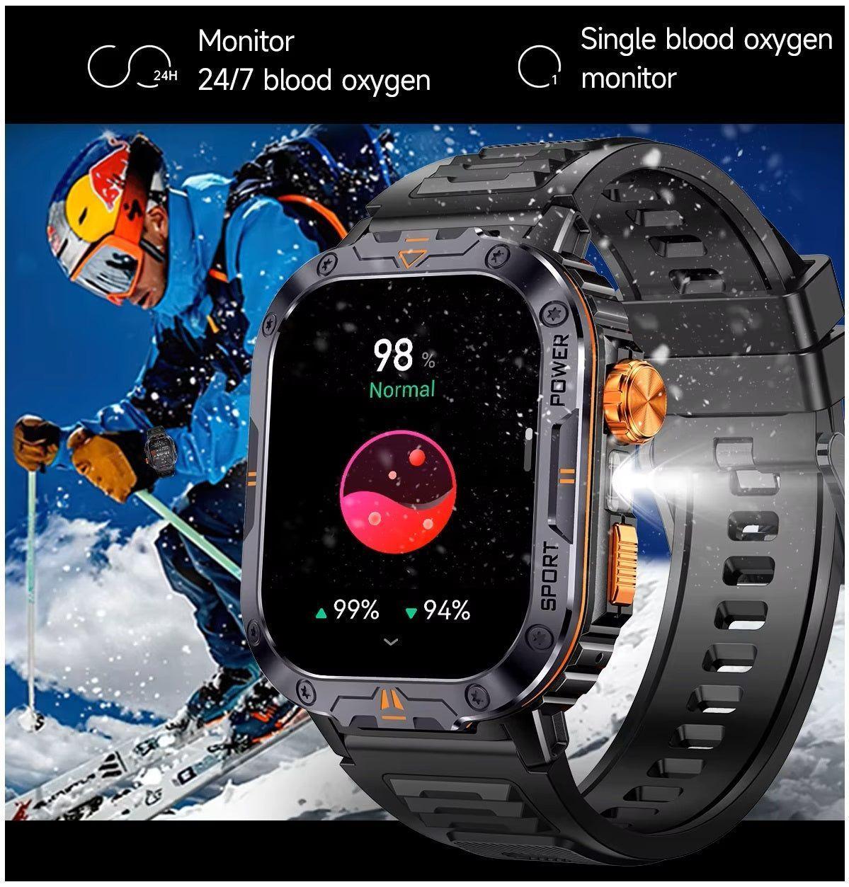 Smartwatch Deportivo Memoria 4GB Música Local Linterna Táctica Notificaciones Salud Deporte-4
