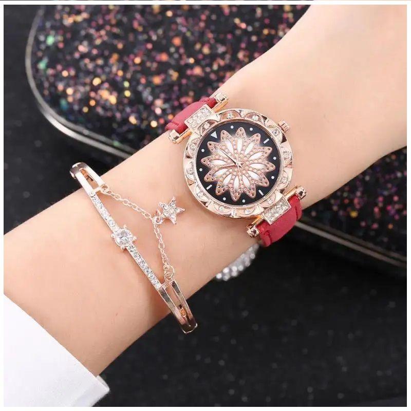 Set de lujo Exclusivo para Mujeres con Reloj Colgante Aros y Pulsera-3