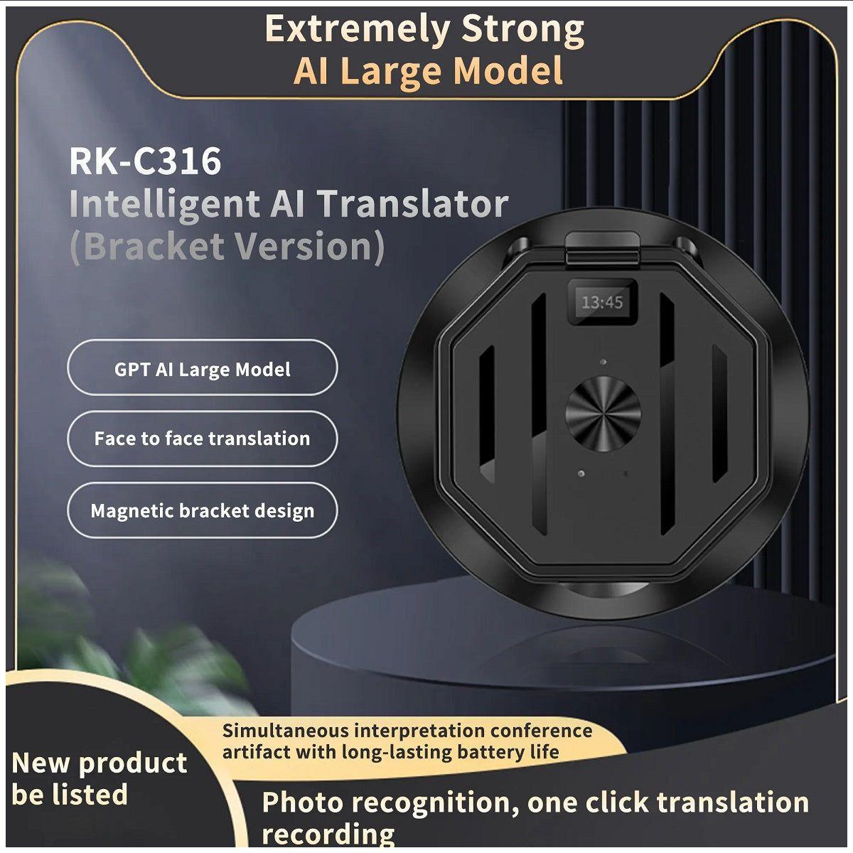 Monkeywatch Traductor Inteligente Traducción AI Instantánea de Voz 70 Idiomas-5