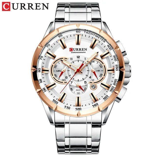 Reloj Hombre Elegante Curren Acero Inoxidable Cuarzo Cronógrafo-2