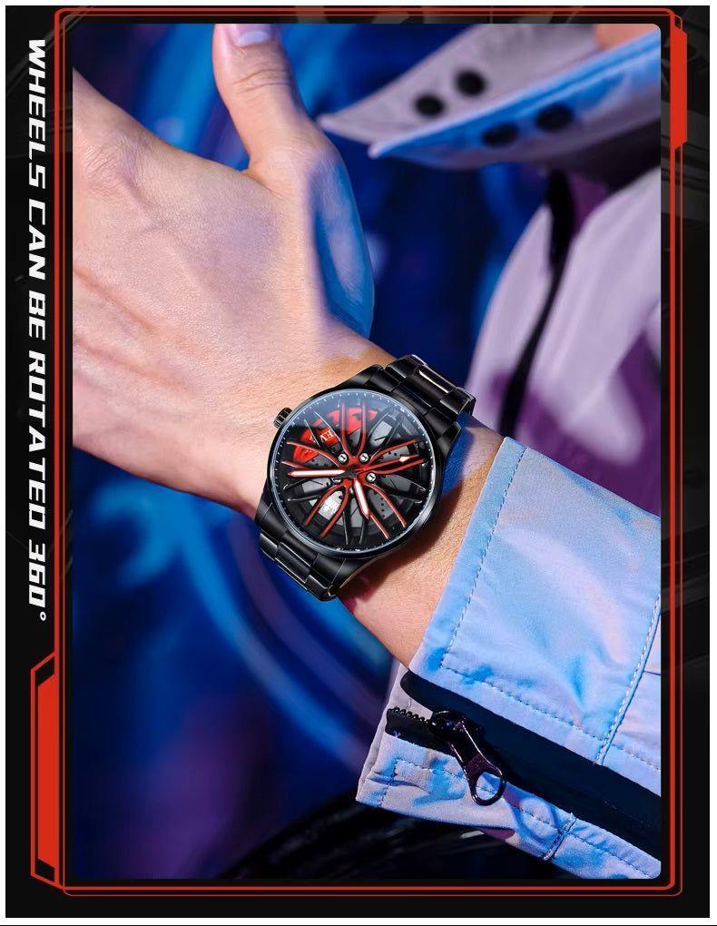 Reloj para Hombre con Diseño Exclusivo Llanta de Coche Giratoria-4
