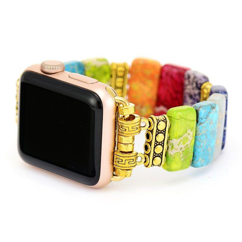 Monkeywatch Correa Elástica Multicolor de Piedras Naturales smartwatch 42/44 mm Gemas Pulidas-4