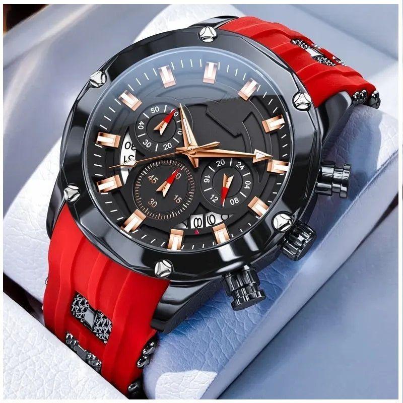 Reloj Quartz Deportivo de Lujo Cronógrafo Cuarzo Sumergible 30M-4