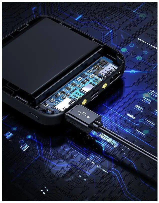 Power Bank de carga 10000 mAh 2USB Micro USB Linterna Azul-4