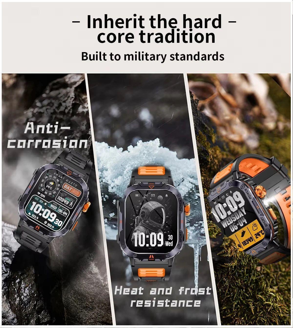 Smartwatch Deportivo Llamadas Bluetooth Música Linterna IP68 Monitor Salud y Deporte -5