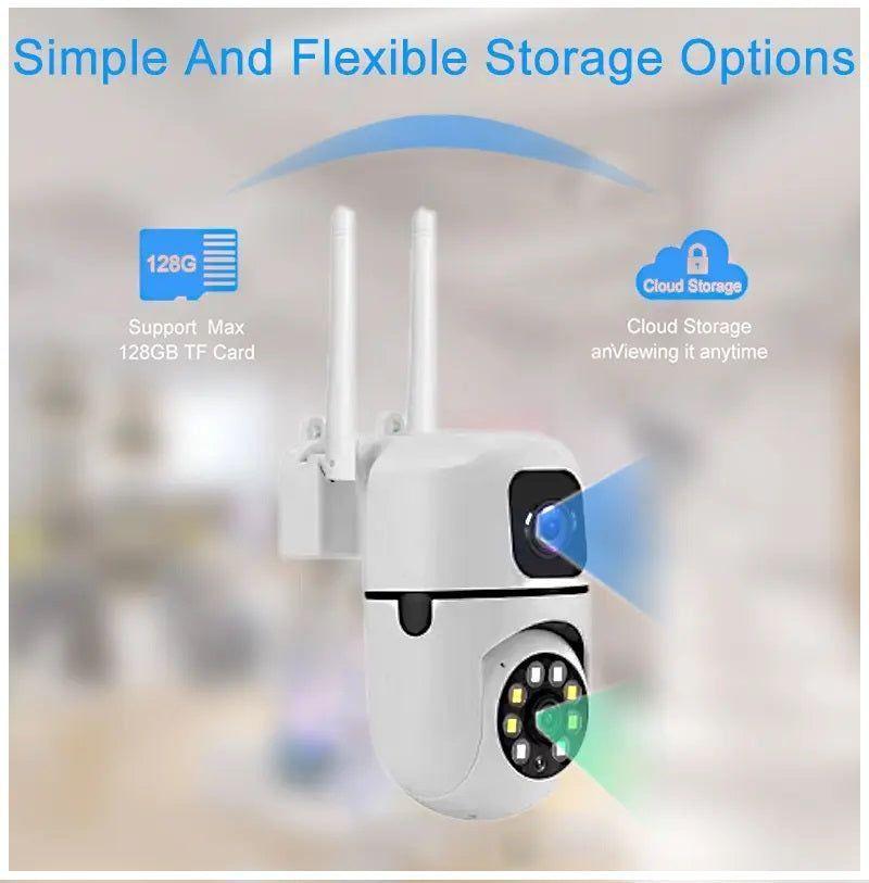 Cámara WiFi de seguridad Lente Dual Monitoreo 360° Full HD 110° Visión-4