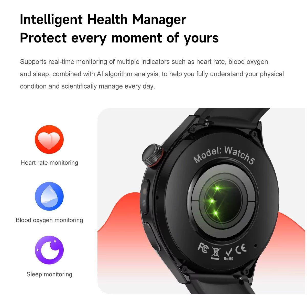 Smartwatch Reloj Inteligente Llamadas Bluetooth, Monitoreo de Salud Deporte Compatible IOS Android-4