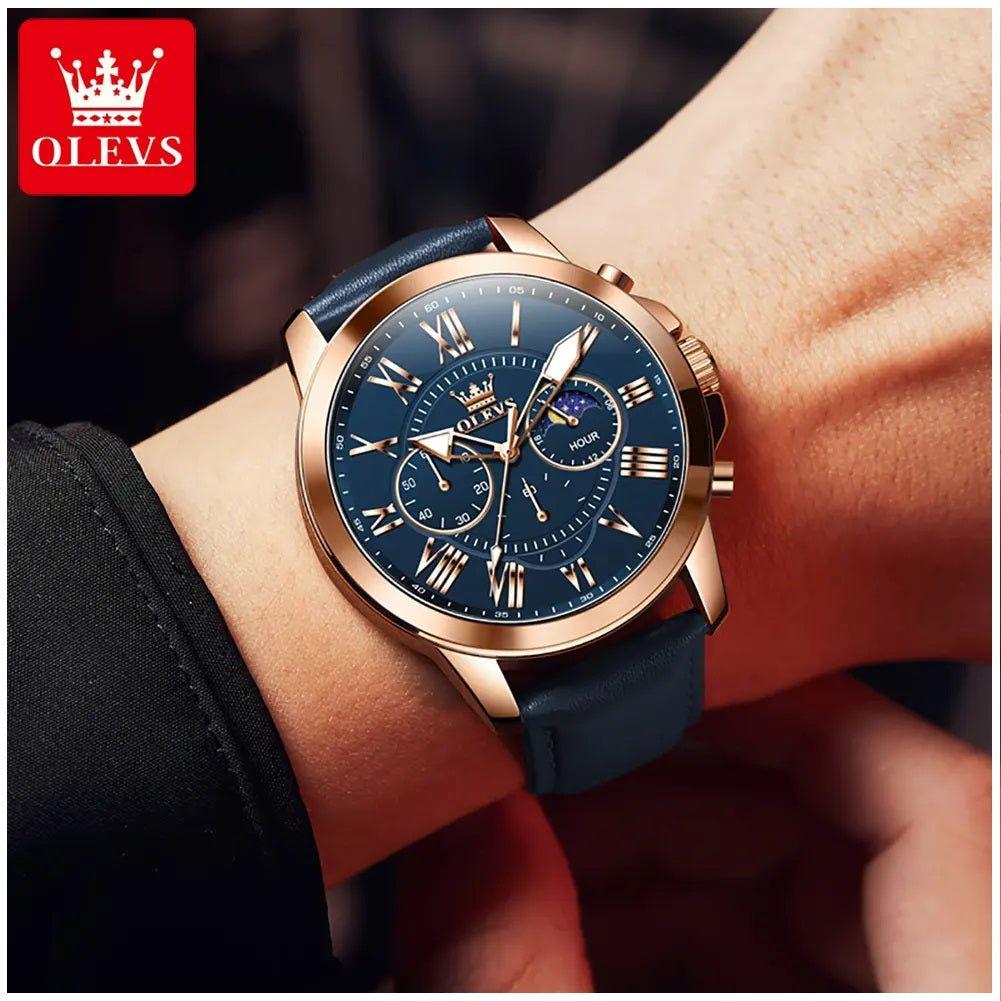 Reloj de Lujo para Hombre Fase Lunar Estilo Elegante y Deportivo-2