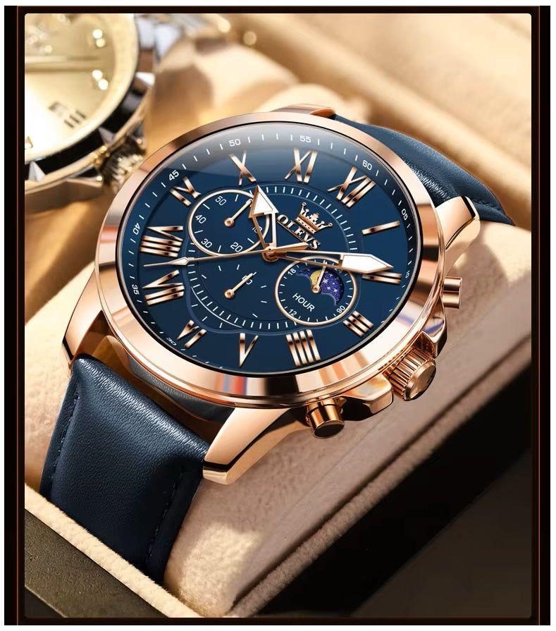 Reloj de Lujo para Hombre Fase Lunar Estilo Elegante y Deportivo-4